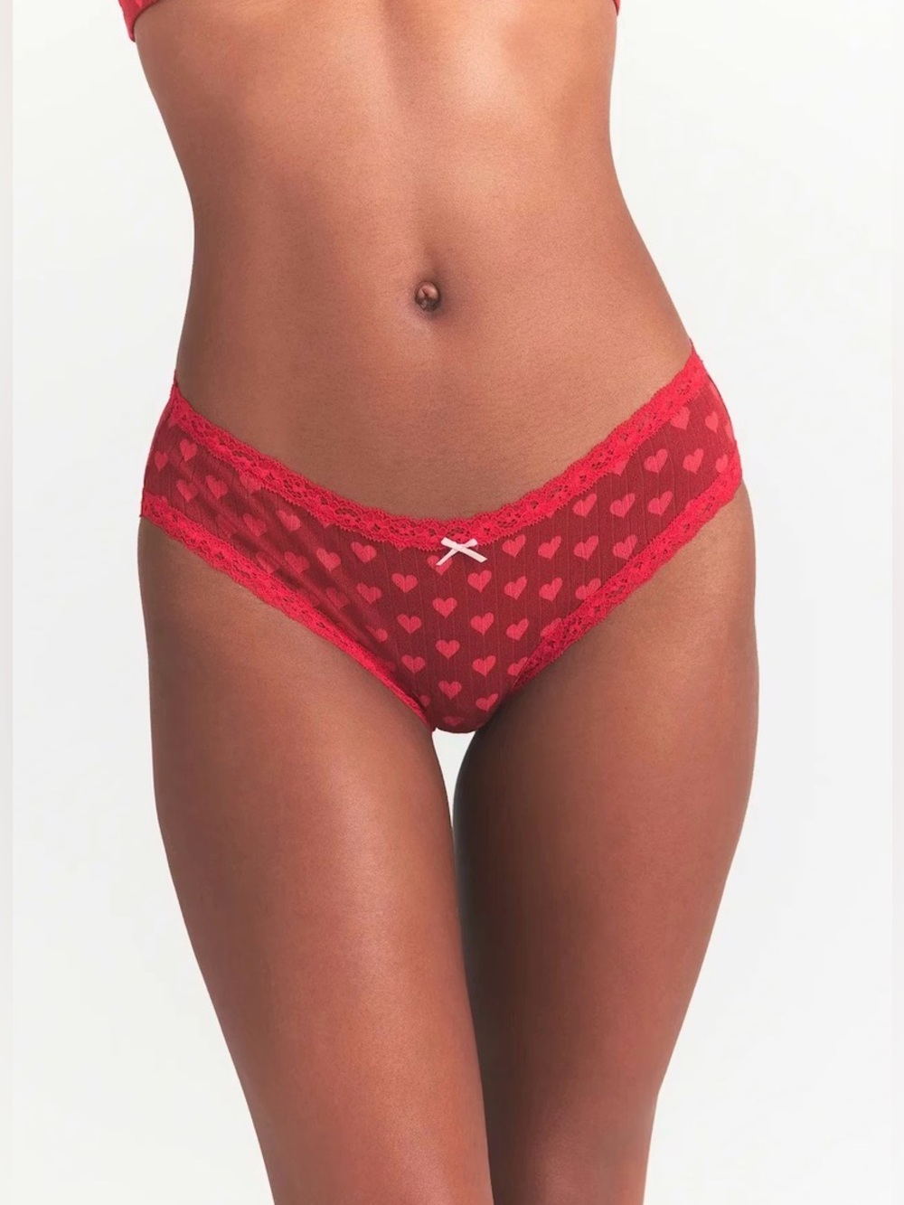SKIMS Valentines Day Cotton Jersey Briefs Brick Heart Red Underwear XL NWT